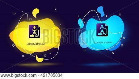 Black Tile Flowchart For Program Design Or Process Management Plan Icon Isolated On Black Background