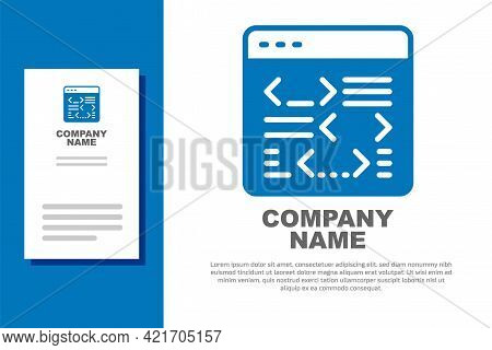 Blue Software, Web Developer Programming Code Icon Isolated On White Background. Javascript Computer