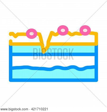 Crack In Paintwork Color Icon Vector. Crack In Paintwork Sign. Isolated Symbol Illustration