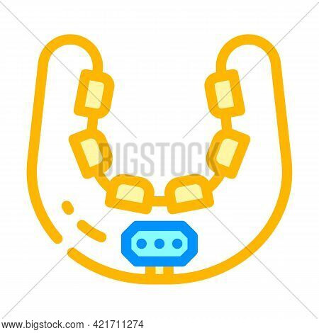 Neck Ems Training Color Icon Vector. Neck Ems Training Sign. Isolated Symbol Illustration