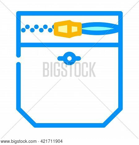 Zipper Lock Pocket Color Icon Vector. Zipper Lock Pocket Sign. Isolated Symbol Illustration