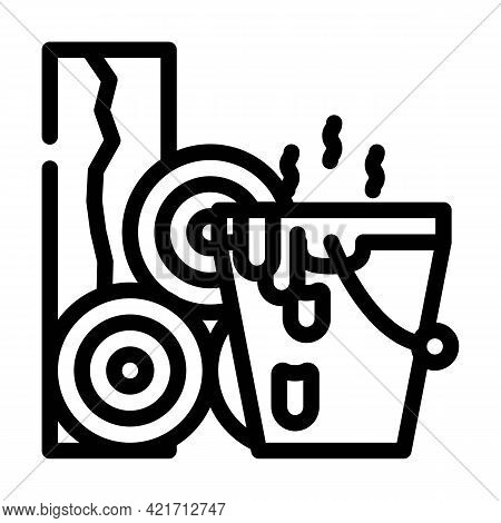 Bitumen Building Material Line Icon Vector. Bitumen Building Material Sign. Isolated Contour Symbol 