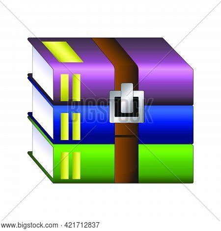 Modern Flat Design Of Rar Or Zip Archive File Icon For Web. Simple Style