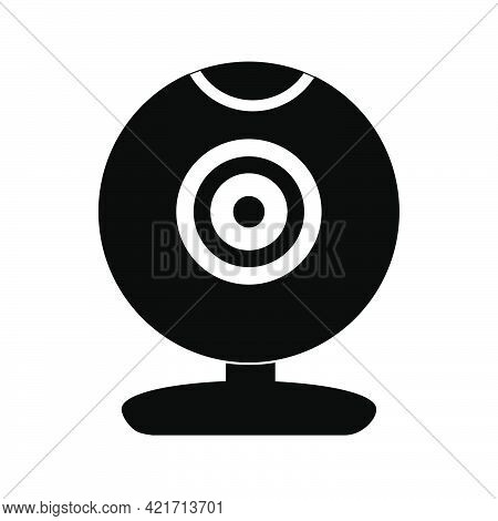 Simple Illustration Of Video Camera Personal Computer Component Icon. Flat Style