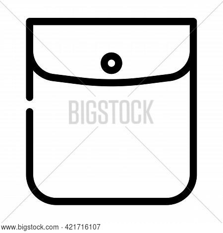 Button Closed Pocket Line Icon Vector. Button Closed Pocket Sign. Isolated Contour Symbol Black Illu
