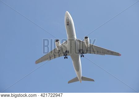 Istanbul, Turkey - March 14, 2021: Turkish Airlines Cargo Airbus A330-243f (cn 1768) Landing To Ista