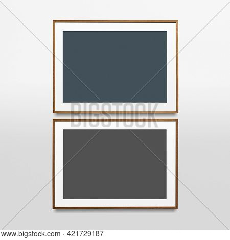 Wooden picture frame mockup illustration