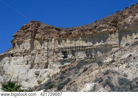 View Of The Erosion's Of Bolnuevo, Las Gredas, Mazarron. Murcia, Spain
