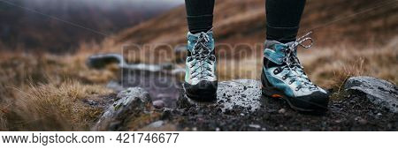 Hiker at Buachaille Etive Beag in Scotland