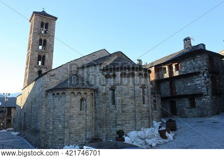 Taull, Spain, March 1, 2020 - Church Santa Maria De Taull Catalan Middle Ages History, Unesco Herita