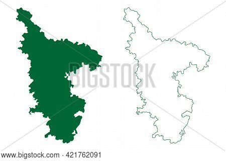 Kolhapur District (maharashtra State, Pune Division, Republic Of India) Map Vector Illustration, Scr