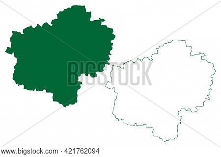Latur District (maharashtra State, Aurangabad Division, Republic Of India) Map Vector Illustration, 