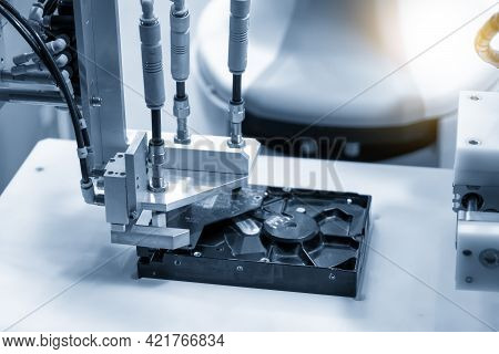 The Hi-technology  Material Handling In Hard Disk Parts Production Line By Robotic System. The Autom