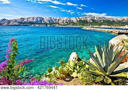 Baska. Idyllic Sea  Landscape In Town Of Baska, Island Of Krk In Kvarner Bay Of Croatia