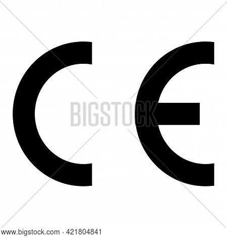 Ce Mark Symbol Sign On White Background