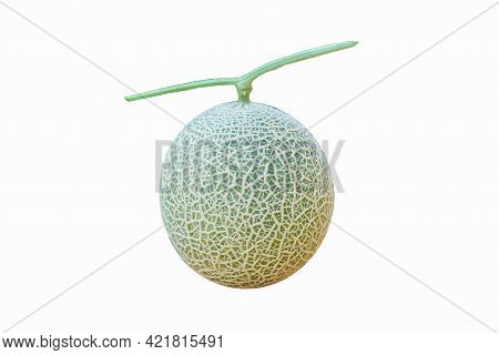 Fresh Orange Melon On White Background With Workpath