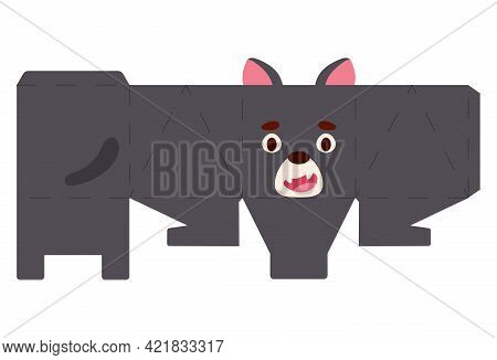 Party Favor Box Tasmanian Devil Design For Sweets, Candies, Presents, Bakery. Package Template, Grea