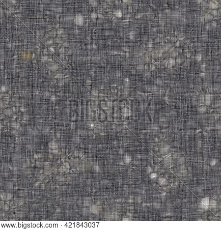 Rustic Blotched Charcoal Grey French Linen Woven Texture Background. Blobby Neutral Old Vintage Clot
