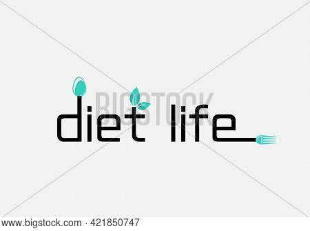 Diet Life Abstract Restaurant Emblem Logo Design