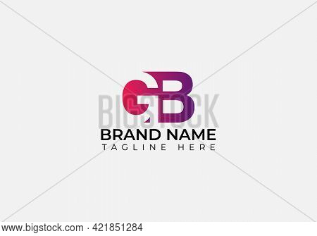 Initial Letter Gb Linked Circle Lowercase Logo Black Blue Icon Design Template Element