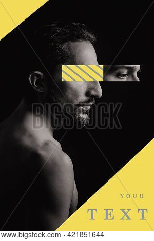 Creative Man Portrait. Magazine Style Portrait. There Is A Place For An Inscription Or Logo