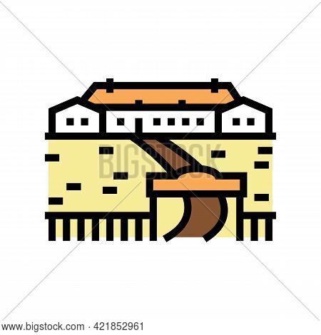 Ranch Style House Color Icon Vector. Ranch Style House Sign. Isolated Symbol Illustration