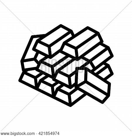 Golden Billot Heap Prize Of Final Game Stage Line Icon Vector. Golden Billot Heap Prize Of Final Gam