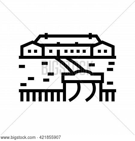 Ranch Style House Line Icon Vector. Ranch Style House Sign. Isolated Contour Symbol Black Illustrati