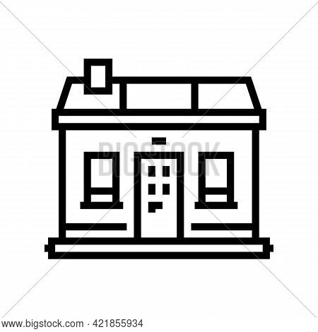 Tiny Home House Line Icon Vector. Tiny Home House Sign. Isolated Contour Symbol Black Illustration