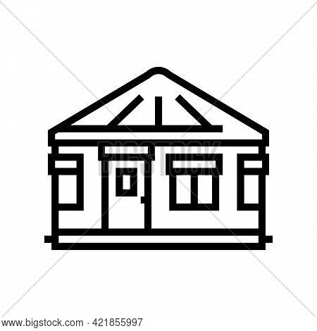 Yurt House Line Icon Vector. Yurt House Sign. Isolated Contour Symbol Black Illustration