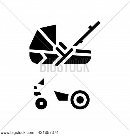 Stroller Carrycot Baby Glyph Icon Vector. Stroller Carrycot Baby Sign. Isolated Contour Symbol Black
