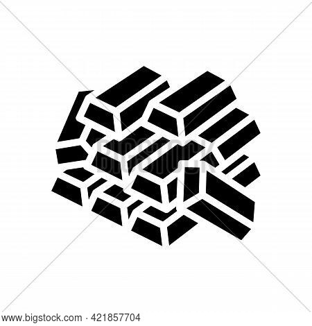 Golden Billot Heap Prize Of Final Game Stage Glyph Icon Vector. Golden Billot Heap Prize Of Final Ga