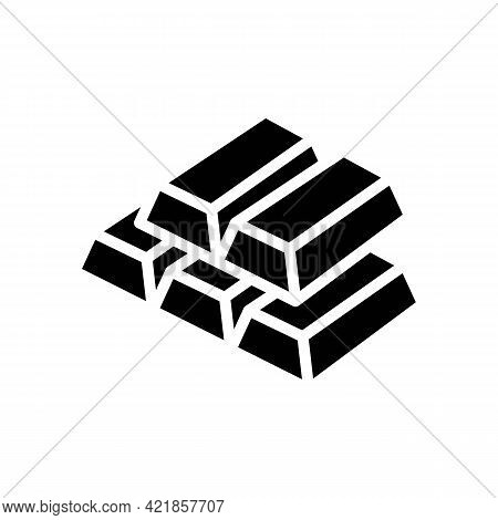 Gold Billot Pile For Winner In Gamble Game Glyph Icon Vector. Gold Billot Pile For Winner In Gamble 