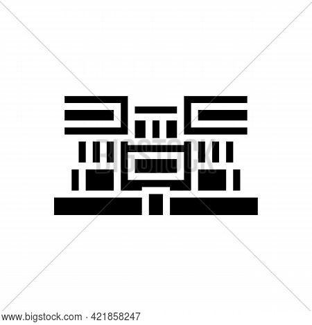 Villa House Glyph Icon Vector. Villa House Sign. Isolated Contour Symbol Black Illustration