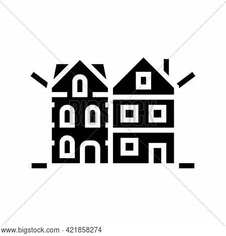 Townhome House Glyph Icon Vector. Townhome House Sign. Isolated Contour Symbol Black Illustration