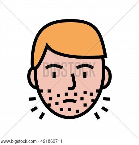 Hairy Face Man Color Icon Vector. Hairy Face Man Sign. Isolated Symbol Illustration