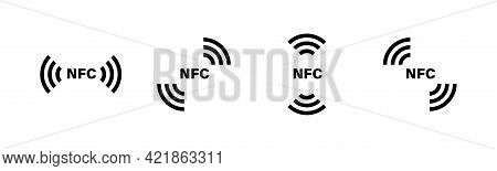 Nfc Icons Collction. Contactless Payment Sign, Symbol. Nfc Wireless Payment Icons Set. Card With Nfc