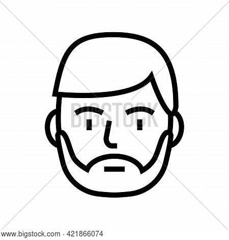 Bearded Man Line Icon Vector. Bearded Man Sign. Isolated Contour Symbol Black Illustration