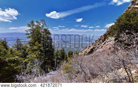 Wasatch Front Mount Olympus Peak Hiking Trail Inspiring Views In Spring Via Bonneville Shoreline, Ro