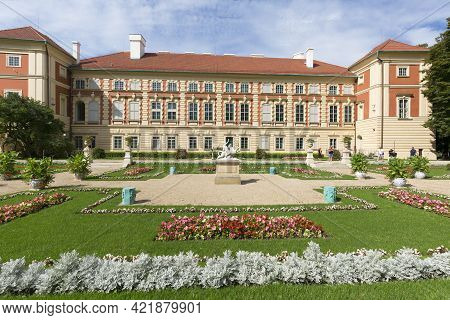 Lancut, Poland - August 26, 2020: 16th Century Baroque Lancut Castle, Former Polish Magnate Residenc