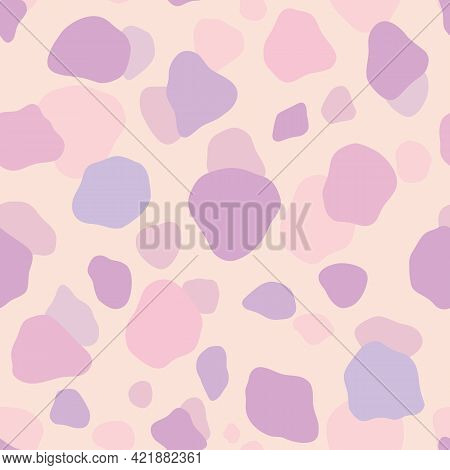 Vector Abstract Doodle Repeat Pattern Of Chaotic Spots. Hand Drawn Textures In Pastel Colors. For Fa