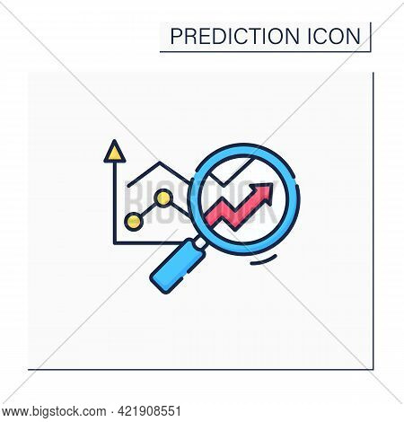Predictive Analytics Color Icon. Future Forecasts Events. Statistics. Careful Research. Business Pre