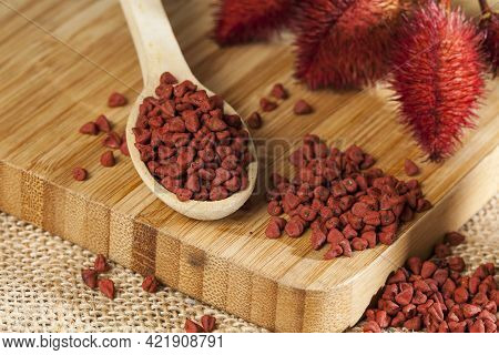 Bixa Orellana - Organic Achiote; Is A Seasoning And Food Coloring.