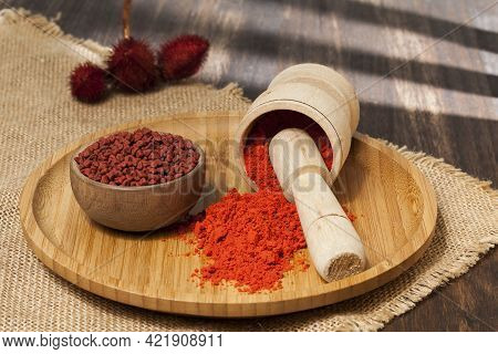 Bixa Orellana - Organic Achiote; Is A Seasoning And Food Coloring.