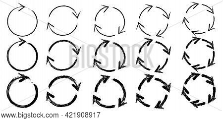 Arrow Circles. Cursor Arrow Icon Set. Arrow Icon Collection. Vector Illustration. Stock Image.