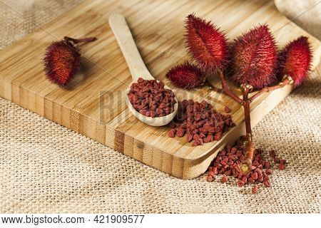 Bixa Orellana - Organic Achiote; Is A Seasoning And Food Coloring.