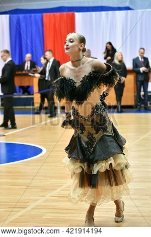 Orenburg, Russia - November 02-03, 2019: Girl And Boy Dancing