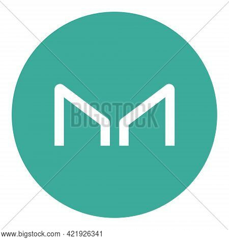 Maker Mkr Token Symbol Cryptocurrency Logo, Coin Icon Isolated On White Background. Vector Illustrat