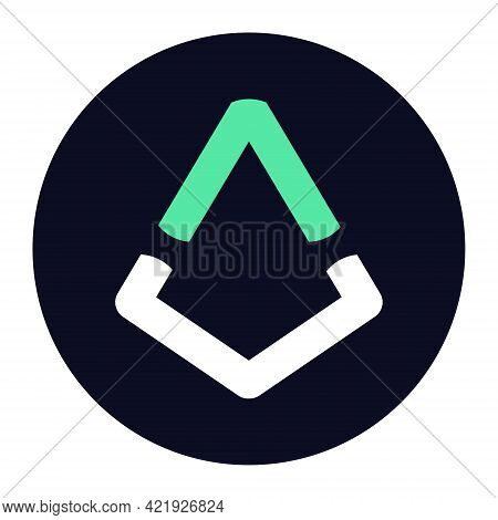 Augur, Old Rep New Repv2 Token Symbol Cryptocurrency Logo, Coin Icon Isolated On White Background. V