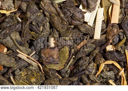 Green Tea With Lime, Citrus Peel. Close-up